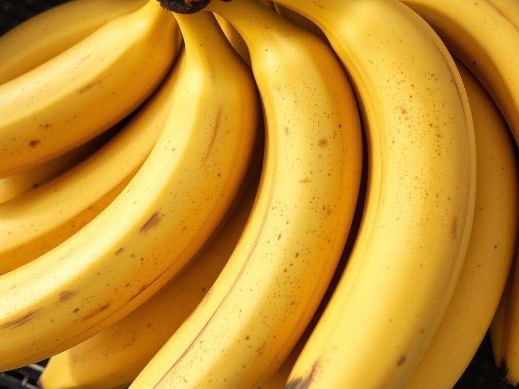 ripe bananas for banana bread, close-up shot of several extra ripe bananas with speckled skin and soft flesh, natural lighting from overhead illuminating the fruit, 150recipes brand